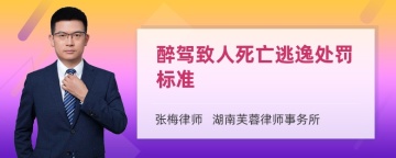 醉驾致人死亡逃逸处罚标准