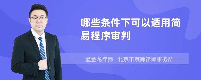 哪些条件下可以适用简易程序审判