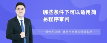 哪些条件下可以适用简易程序审判