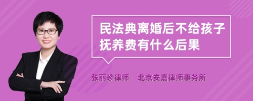 民法典离婚后不给孩子抚养费有什么后果