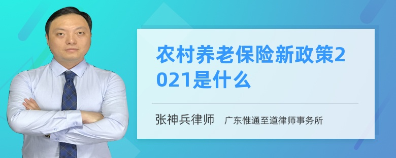 农村养老保险新政策2021是什么