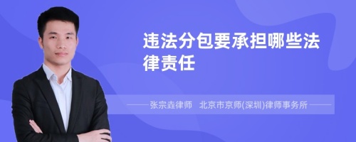 违法分包要承担哪些法律责任