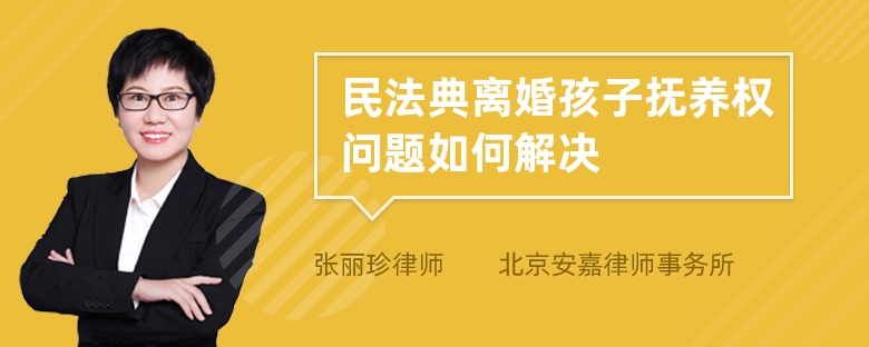 民法典离婚孩子抚养权问题如何解决