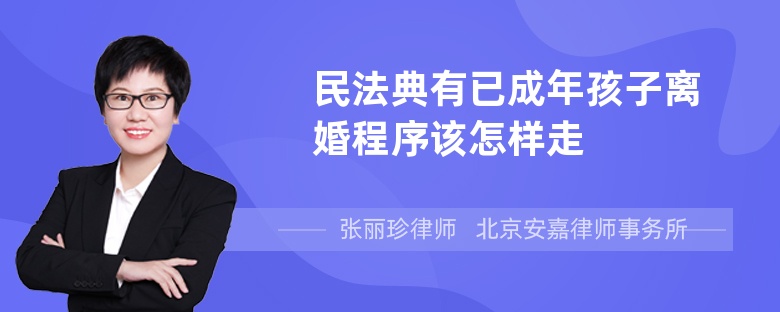 民法典有已成年孩子离婚程序该怎样走