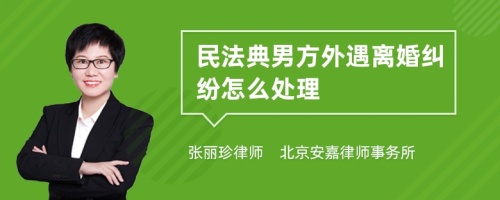 民法典男方外遇离婚纠纷怎么处理