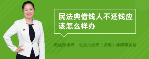 民法典借钱人不还钱应该怎么样办