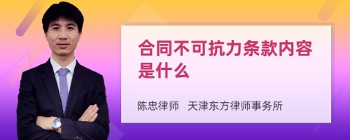 合同不可抗力条款内容是什么