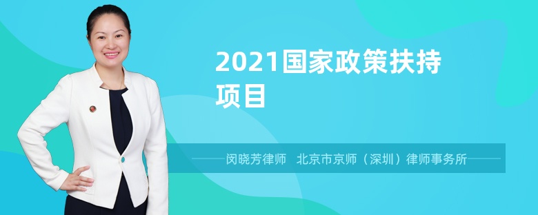 2021国家政策扶持项目