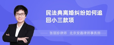 民法典离婚纠纷如何追回小三款项