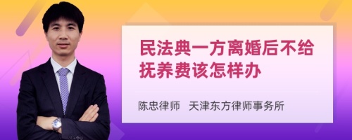 民法典一方离婚后不给抚养费该怎样办