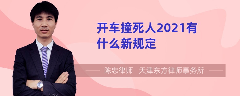 开车撞死人2021有什么新规定