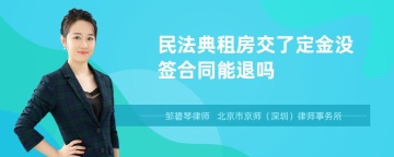 民法典租房交了定金没签合同能退吗