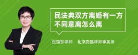 民法典双方离婚有一方不同意离怎么离