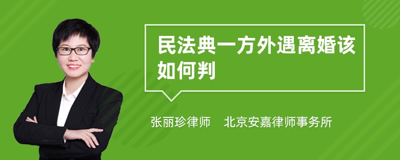 民法典一方外遇离婚该如何判