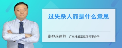 过失杀人罪是什么意思