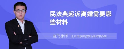 民法典起诉离婚需要哪些材料