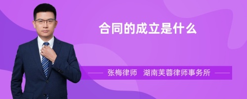 合同的成立是什么