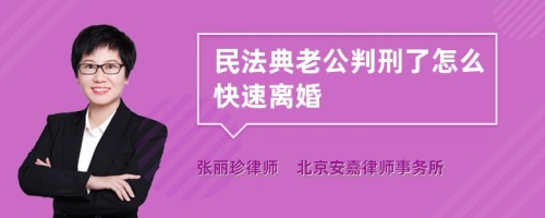 民法典老公判刑了怎么快速离婚