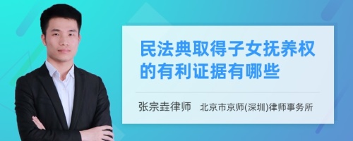 民法典取得子女抚养权的有利证据有哪些