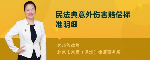 民法典意外伤害赔偿标准明细