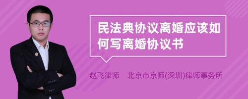 民法典协议离婚应该如何写离婚协议书