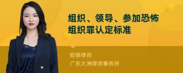 组织、领导、参加恐怖组织罪认定标准