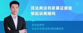 民法典没有家暴证据能够起诉离婚吗