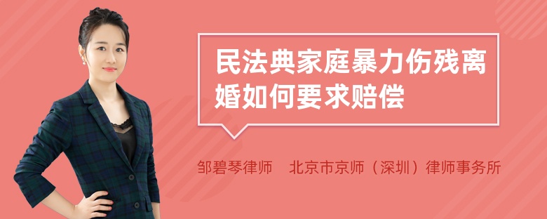 民法典家庭暴力伤残离婚如何要求赔偿