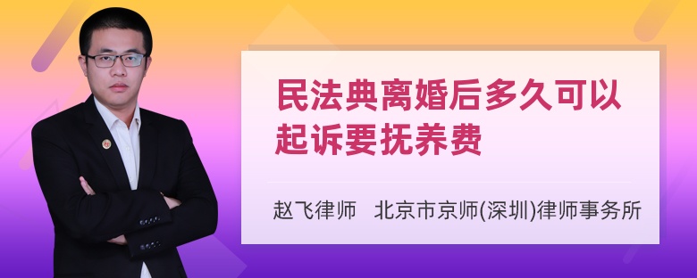 民法典离婚后多久可以起诉要抚养费