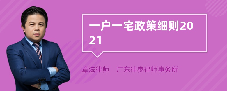 一户一宅政策细则2021