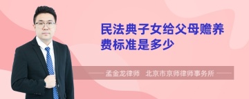 民法典子女给父母赡养费标准是多少