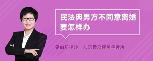 民法典男方不同意离婚要怎样办