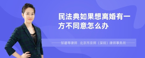 民法典如果想离婚有一方不同意怎么办