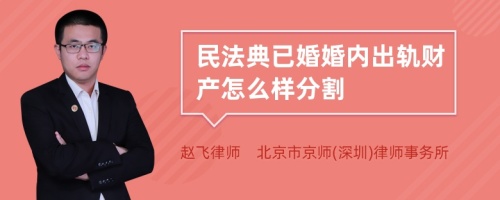 民法典已婚婚内出轨财产怎么样分割