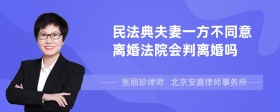 民法典夫妻一方不同意离婚法院会判离婚吗