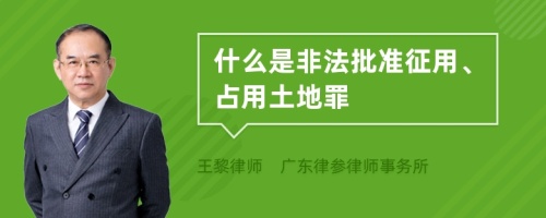 什么是非法批准征用、占用土地罪