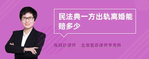 民法典一方出轨离婚能赔多少