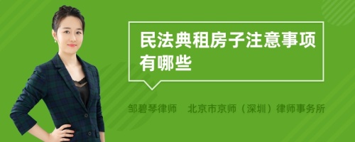 民法典租房子注意事项有哪些