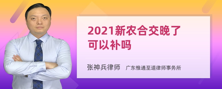 2021新农合交晚了可以补吗