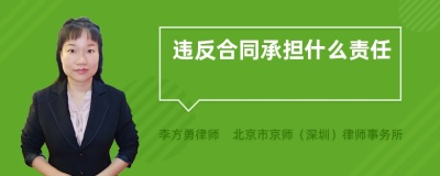 违反合同承担什么责任