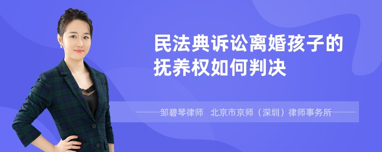 民法典诉讼离婚孩子的抚养权如何判决