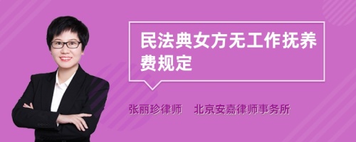 民法典女方无工作抚养费规定