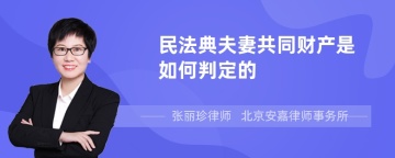 民法典夫妻共同财产是如何判定的