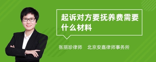 起诉对方要抚养费需要什么材料