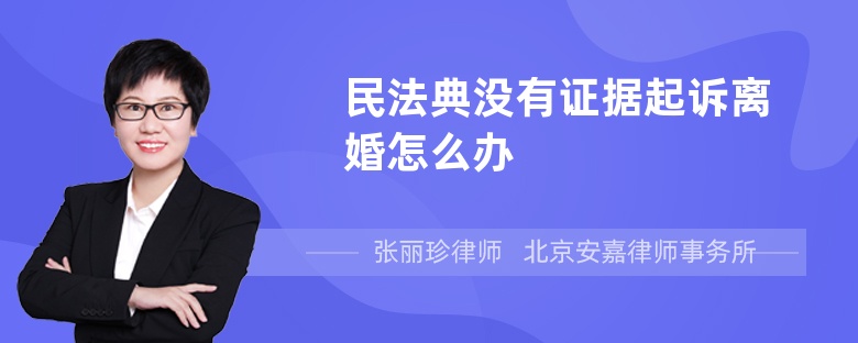 民法典没有证据起诉离婚怎么办