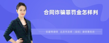 合同诈骗罪罚金怎样判