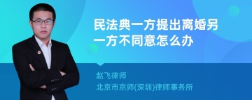 民法典一方提出离婚另一方不同意怎么办