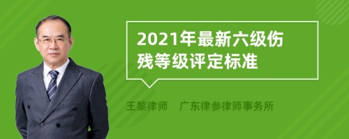 2021年最新六级伤残等级评定标准