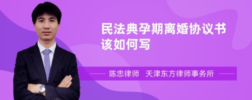 民法典孕期离婚协议书该如何写