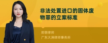 非法处置进口的固体废物罪的立案标准